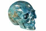Polished, Bright Blue Apatite Skull #107223-2